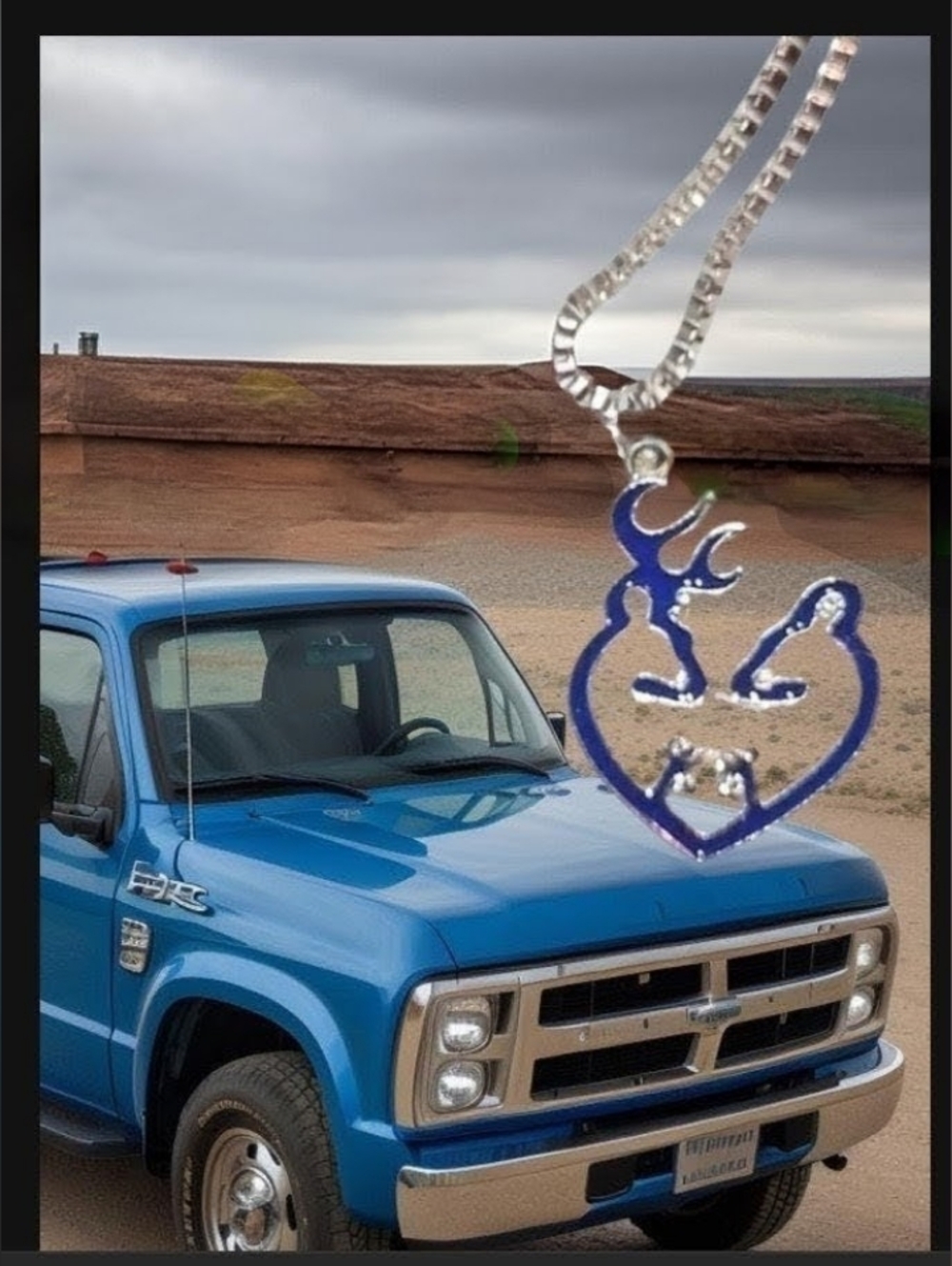 Browning Deer Buck Doe Blue Pendant Neckace Choice (Clone Listing)